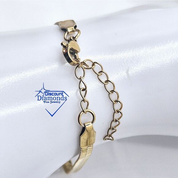 18K Yellow Gold on Titanium Steel Snake Design Bracelet - Picture 7 of 8